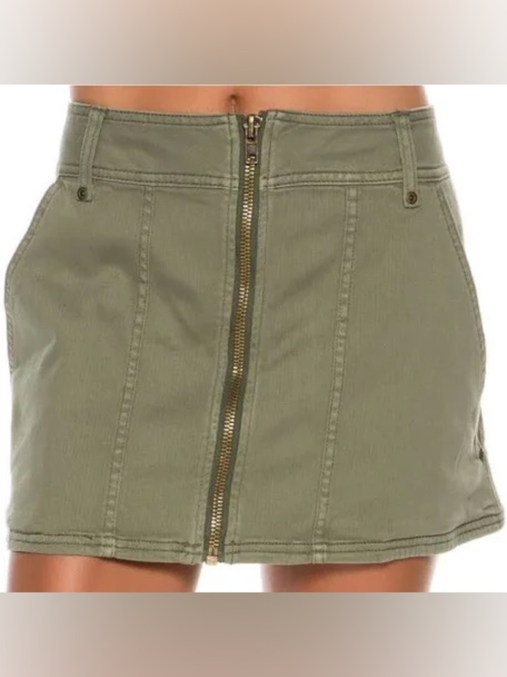 FREE PEOPLE TOO COOL MILITARY MINI SKIRT